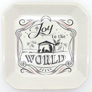 Joy to the World 6" X 6" Ceramic Tidbit Tray - Nativity