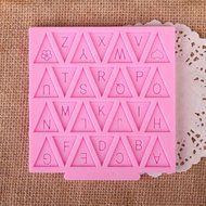 GOOTRADES Letter Flag Bunting Silicone Fondant Mold Cake Decorating Chocolate Mould Baking N8