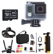 GoPro HERO HD Waterproof CHDHA-301 with 64GB MicroSDXC Memory Card Full Bundle N3