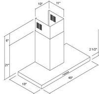 NT AIR Range Hood Wall Mounted Stainless Steel KA-101-CS 48" N4