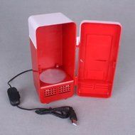RioRand Mini Usb-powered Fridge Beverage Cooler for Drink Cans in Cubicle and Home Office (Red) N4