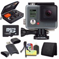 GoPro HERO+ LCD + 16GB microSD Memory Card + Case for GoPro HERO4 and GoPro Accessories + 6pc Starter Kit Bundle