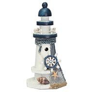Fashion Handmade Wooden Mediterranean Lighthouse Modern Blue White House Decoration