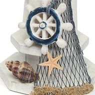 Fashion Handmade Wooden Mediterranean Lighthouse Modern Blue White House Decoration N2
