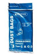 6 Panasonic Type C C-3 C3 Allergy Vacuum Bags, Canisters Vacuum Cleaners, MC-125P, MC125P, MC771, MC772, MC8310...