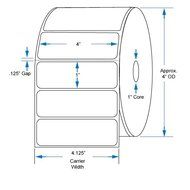800540-105 Compatible KENCO&reg; Brand 4 inch x 1 inch with perf Direct Thermal Labels to fit Eltron or Zebra Printers...