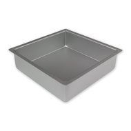 PME Square 12" x 12" x 3" Seamless Professional Aluminum Baking Pan, Silver N2