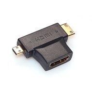 GBSELL 3 in 1 HDMI Female to Mini HDMI Male + Micro HDMI Male Adapter Connector