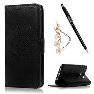 S7 Edge Case,Samsung Galaxy S7 Edge Case - Badalink 3D Embossed Flower Wallet Magnetic Flip Cover PU Leather Kickstand... N30