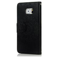 S7 Edge Case,Samsung Galaxy S7 Edge Case - Badalink 3D Embossed Flower Wallet Magnetic Flip Cover PU Leather Kickstand... N31