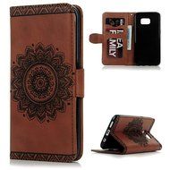 S7 Edge Case,Samsung Galaxy S7 Edge Case - Badalink 3D Embossed Flower Wallet Magnetic Flip Cover PU Leather Kickstand... N35