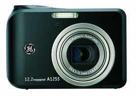 GE A1255 12 MP Digital Camera with 5X Optical Zoom and 2.7-Inch LCD with Auto Brightness (Black) N7