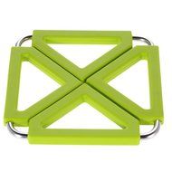 Expandable Silicone with Stainless Steel Heat Resistant Mat Hot Pot Holder Pads Table Accessory N5