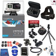 Gopro Hero 4 Silver 15 Piece Discover Bundle Includes: Go Pro Hero4 Silver + Case + Flexible Tripod + Head Strap...