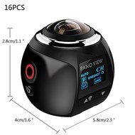 niceEshop(TM) 4K 360 Degree Wifi Panoramic Camera Ultra HD 2448x2448 Mini Sport Action Driving VR Camera, Blue N19
