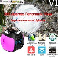 niceEshop(TM) 4K 360 Degree Wifi Panoramic Camera Ultra HD 2448x2448 Mini Sport Action Driving VR Camera, Blue N22