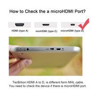 Micro HDMI to HDMI, TecBillion High Speed HDMI to Micro HDMI Cable, Supports Ethernet, 3D &amp; 4K Resolution and... N2