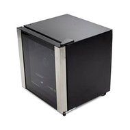 EQUATOR WR 64-16 1.7cu.ft / 16 Bottles Wine Cooler in Black with Stainless Steel Frame and Glass Door, Black cabinet...