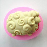 Wocuz W0606 Curly Sheep Silicone Soap Cupcake Mold Craft Mold DIY Handmade Candy Chocolate Fondant Molds N2