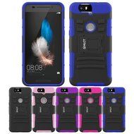 Google Nexus 6P Case, HLCT Rugged Shock Proof Dual-Layer PC and Soft Silicone Case With Built-In Kickstand for... N2