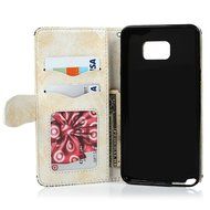 Note 5 Case,Samsung Galaxy Note 5 Case - Wallet Slim Fit Folio Stand 3D Basso-relievo PU Leather Flip Case with... N18