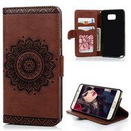 Note 5 Case,Samsung Galaxy Note 5 Case - Wallet Slim Fit Folio Stand 3D Basso-relievo PU Leather Flip Case with... N21