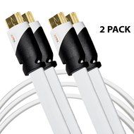 FLAT HDMI Cable 25 Feet High-speed Supports 3D &amp; 4K Resolution Ethernet 1080P Audio Return, Connect HDTV to Satellite...