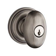Baldwin EN.ELL.TRR Ellipse Keyed Entry Single Cylinder Knobset with Traditional, Matte Antique Nickel by Baldwin