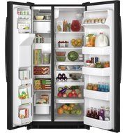 GE GSE22ETHBB 21.8 Cu. Ft. Black Side-By-Side Refrigerator - Energy Star