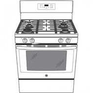 GE JGB645DEKWW 30" Gas Freestanding Range with 4 Burners, Sealed Burner, Storage Drawer, 5.0 cu. ft. Primary Oven...