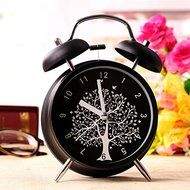 Surborder Shop 4 inch Twin Bell Analog Alarm Clock Loud Alarm Clock- Tree N4