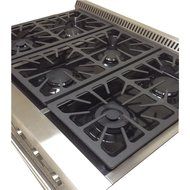 Kucht KRG3618U 36" Professional-Class Gas Range Convection Oven, 6 Top Burners, Blue Porcelain Interior in Stainless... N5