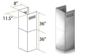 ZLINE 2-36 in. Chimney Extensions for 10 ft. to 12 ft. Ceilings N3