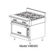 Vulcan V4B36S V Series Heavy Duty Range gas 36" (4) 33,000 BTU open burners stan