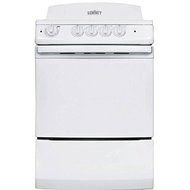 Summit RE241W 24" Electric Range with 3 cu. ft. Oven 6" Coil Burners Waist-High Broiler Color Matched Handle Color...
