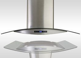 AKDY New 30" European Style Island Mount Stainless Steel Glass Range Hood Vent Touch Control AZ-688I/CS14 30" N5