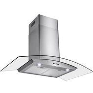 Perfetto Kitchen and Bath 36" Convertible Wall Mount Range Hood in Stainless Steel with LEDs, Push Controls &amp;...
