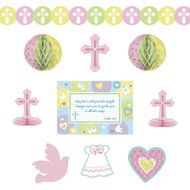 Amscan Sweet Christening Pink Deocating Kit