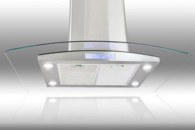AKDY AIR68S236 36" Island Mount Ducted Range Hood with 870 CFM Motor 3 Speed Fan Levels Touch Control Panel LED...
