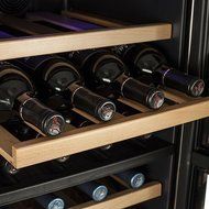 Koldfront 32 Bottle Free Standing Dual Zone Wine Cooler - Black and Stainless Steel N2
