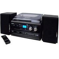 Jensen JTA-980 3-Speed Turntable 2-CD System with