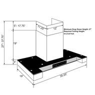 Golden Vantage 36" Stainless Steel Tempered Glass Wall Mount Touch Screen Display LED Light Kitchen Cooking Vent... N2