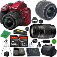 Nikon D3300 International Version - No Warranty, 18-55mm f/3.5-5.6 VR, Tamron 70-300mm DI LD Zoom, 2pcs 16GB ZeeTech...