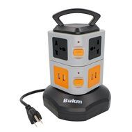 Power Strip Surge Protector, Bukm Smart 6-Outlet with 4-USB Surge Protection Power Socket 110-250V Worldwide Voltage... N9