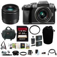Panasonic Lumix DMC-G7 Mirrorles Digital Camera w/ 14-42mm f/3.5-5.6 &amp; 25mm f/1.7 Lenses &amp; 64GB SD Card Bundle... N2