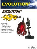 Dust Care DCC-006 Evolution Fireball Canister Vacuum Cleaner, 1200W, Red
