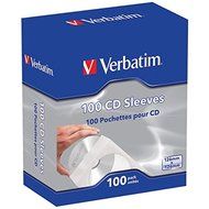 New VERBATIM 49976 CD/DVD Paper Sleeves with Clear Window, 100 pk