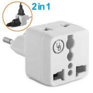 Yubi Power 2 in 1 Universal Travel Adapter with 2 Universal Outlets - Built in Surge Protector - 3 Pack - Black... N83