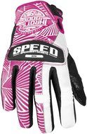Speed and Strength Throttle Body Women's Leather/Mesh On-Road Motorcycle Gloves - Pink/White / X-Large