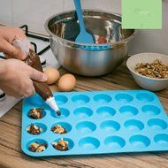 Freshlove Large Mini Muffin Pans - 24 Cup Jumbo Silicone Pan for Cupcakes and Premium Baking - Non Stick Tray... N4